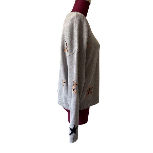 Rails Percy Heather Gray Animal Star Sweater Sz M Cashmere Blend - Picture 10 of 10